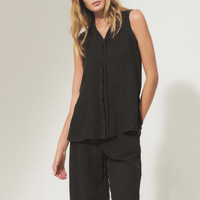 TRANSIT PAR SUCH Linen Sleeveless Top in Black Transit Par Such at Riada Concept Designer fashion shop online and in store High End fashion boutique Sydney Australia Riada Concept