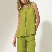 TRANSIT PAR SUCH Linen Sleeveless Top in Lime Transit Par Such at Riada Concept Designer fashion shop online and in store High End fashion boutique Sydney Australia Riada Concept