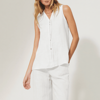 TRANSIT PAR SUCH Linen Sleeveless Top in White Transit Par Such at Riada Concept Designer fashion shop online and in store High End fashion boutique Sydney Australia Riada Concept