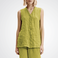 TRANSIT PAR SUCH Linen Sleeveless Top in Lime Transit Par Such at Riada Concept Designer fashion shop online and in store High End fashion boutique Sydney Australia Riada Concept