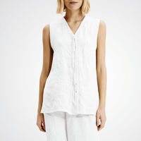 TRANSIT PAR SUCH Linen Sleeveless Top in White Transit Par Such at Riada Concept Designer fashion shop online and in store High End fashion boutique Sydney Australia Riada Concept