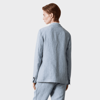 Massimo Alba LINOSA Pinstriped Linen Blazer in Sky at Riada Concept, Woollahra Sydney