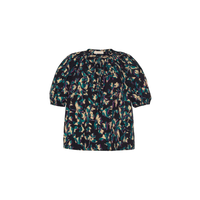Ulla Johnson Loli Short Sleeve Blouse in Kaleidoscope – luxury cotton floral blouse with puff sleeves, Available instore and online at Riada Concept, Woollahra Sydney’s destination for a curated selection of international luxury brands