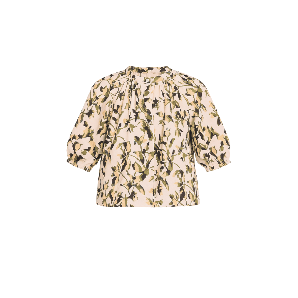 Ulla Johnson Loli Short Sleeve Blouse in Lucent – luxury cotton floral blouse with puff sleeves, Available instore and online at Riada Concept, Woollahra — Sydney’s destination for a curated selection of international luxury brands