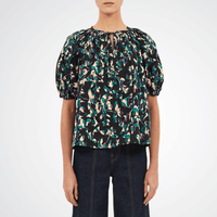Ulla Johnson Loli Short Sleeve Blouse in Kaleidoscope – luxury cotton floral blouse with puff sleeves, Available instore and online at Riada Concept, Woollahra Sydney’s destination for a curated selection of international luxury brands