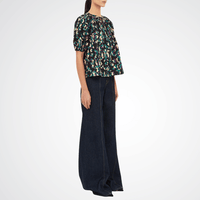 Ulla Johnson Loli Short Sleeve Blouse in Kaleidoscope – luxury cotton floral blouse with puff sleeves, Available instore and online at Riada Concept, Woollahra Sydney’s destination for a curated selection of international luxury brands