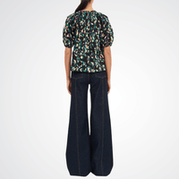 Ulla Johnson Loli Short Sleeve Blouse in Kaleidoscope – luxury cotton floral blouse with puff sleeves, Available instore and online at Riada Concept, Woollahra Sydney’s destination for a curated selection of international luxury brands
