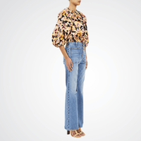 Ulla Johnson Lucie Floral Cotton Bubble Sleeve Top in Night Bloom – International designer fashion boutique Australia Riada Concept Woollahra