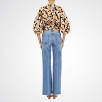 Ulla Johnson Lucie Floral Cotton Bubble Sleeve Top in Night Bloom – International designer fashion boutique Australia Riada Concept Woollahra
