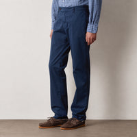 Massimo Alba Winch2 slim-fit trousers in midnight blue stretch cotton gabardine with a flat front - front view