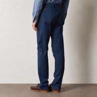 Massimo Alba Winch2 slim-fit trousers in midnight blue stretch cotton gabardine with a flat front - back view