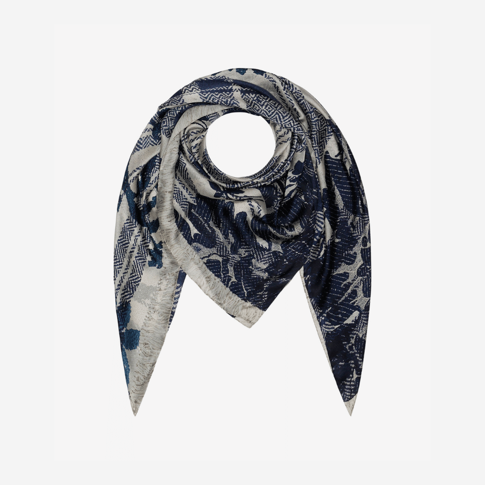 Pierre Louis Mascia MOLARE Scarf Silk 135x135 in RAMPICANTE BLU – International designer fashion boutique Australia Riada Concept Woollahra