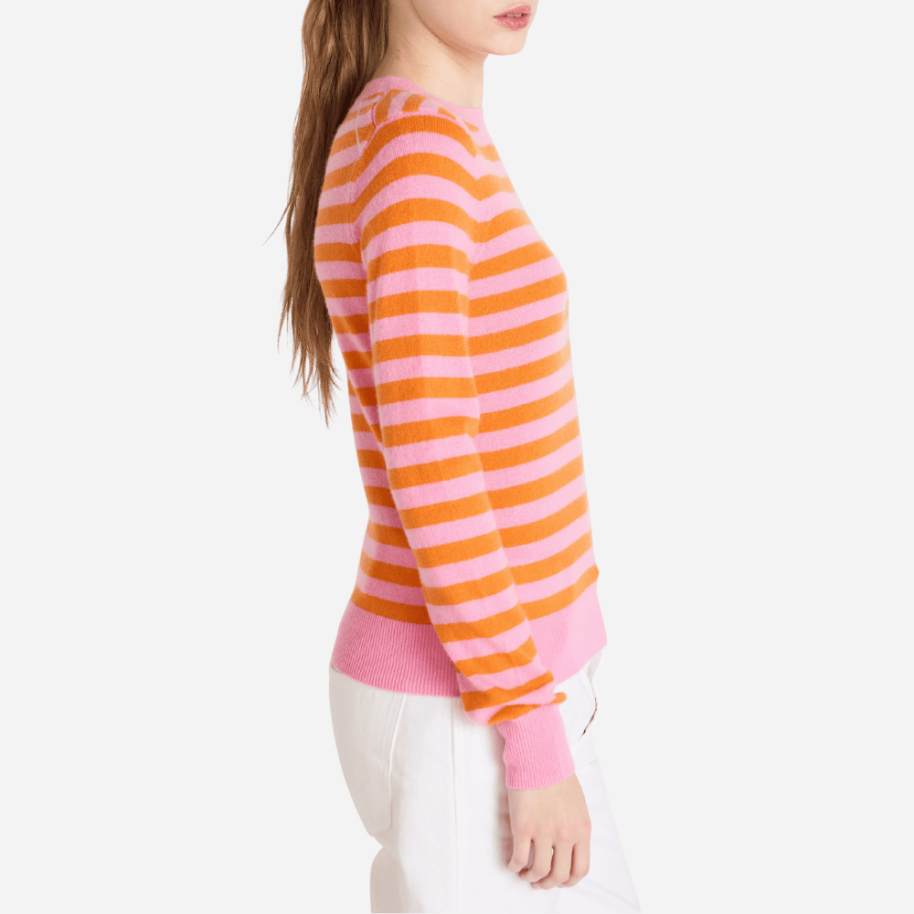 Absolut Cashmere Marge Striped Crew Neck Sweater in Pink and Orange – International designer fashion boutique Australia Riada Concept Woollahra