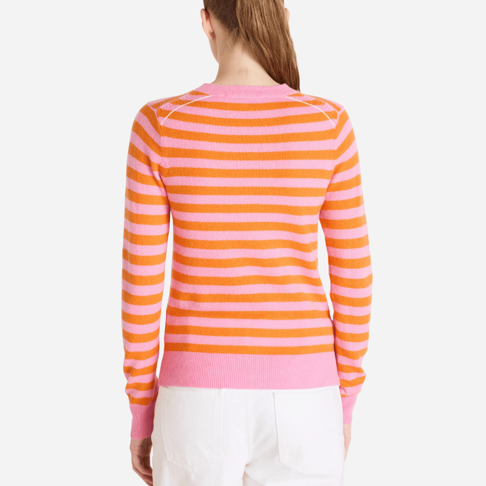 Absolut Cashmere Marge Striped Crew Neck Sweater in Pink and Orange – International designer fashion boutique Australia Riada Concept Woollahra