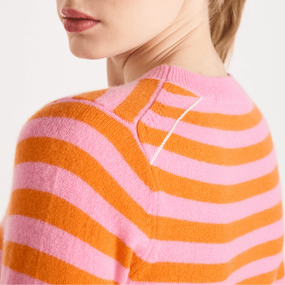 Absolut Cashmere Marge Striped Crew Neck Sweater in Pink and Orange – International designer fashion boutique Australia Riada Concept Woollahra