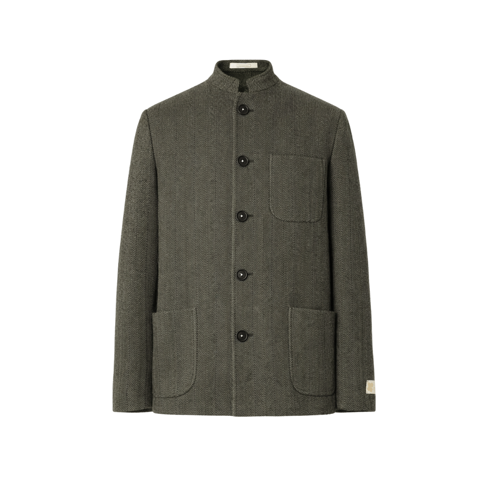 Massimo Alba Bali Virgin Wool Guru Collar Jacket in Oil MASSIMO ALBA ITALIAN MENSWEAR shop at Riada Concept Luxury International Designer Boutique in store and online Sydney