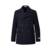 Massimo Alba Lucio Cotton Moleskin Peacoat Jacket in Dark Blue MASSIMO ALBA ITALIAN MENSWEAR shop at Riada Concept Luxury International Designer Boutique in store and online Sydney