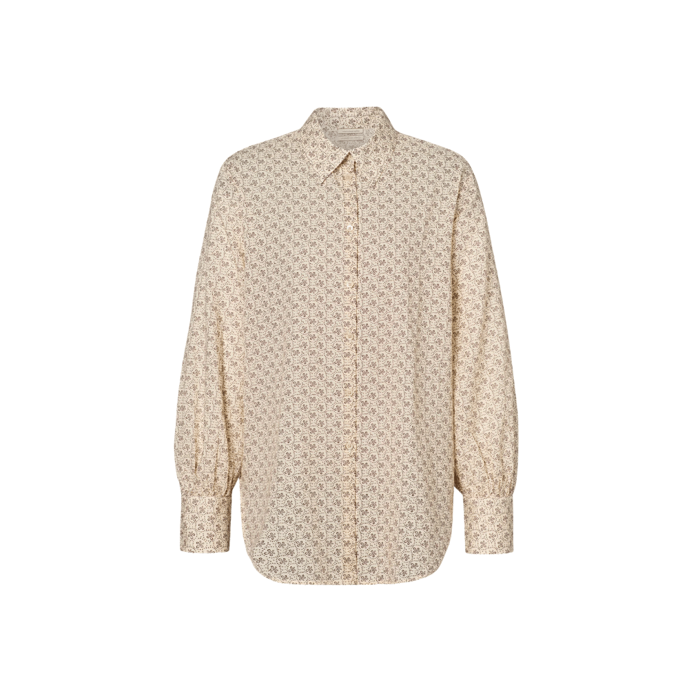 Massimo Alba Anna Printed Cotton Cashmere Shirt in Black Bean – International designer fashion boutique Australia Riada Concept Woollahra