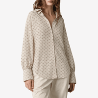 Massimo Alba Anna Printed Cotton Cashmere Shirt in Black Bean – International designer fashion boutique Australia Riada Concept Woollahra