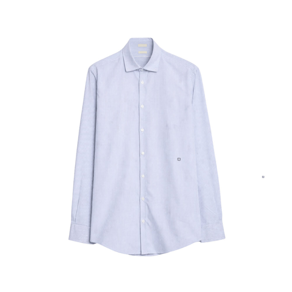 Massimo Alba Canary Cotton Jacquard Shirt in Azzurro – International menswear designer fashion boutique Australia Riada Concept Woollahra