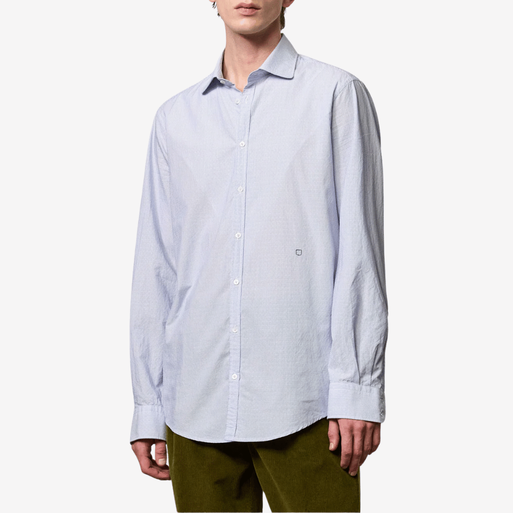 Massimo Alba Canary Cotton Jacquard Shirt in Azzurro – International menswear designer fashion boutique Australia Riada Concept Woollahra