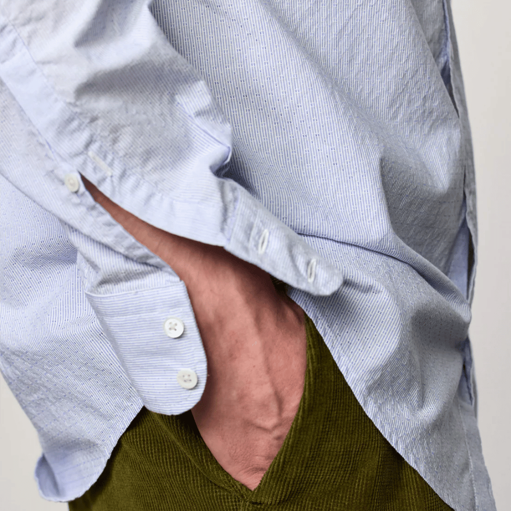 Massimo Alba Canary Cotton Jacquard Shirt in Azzurro – International menswear designer fashion boutique Australia Riada Concept Woollahra