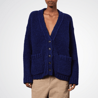 Massimo Alba Woman Maxicardigan Oversized Wool Cardigan in Navy Blue MASSIMO ALBA WOMENS Designer fashion shop online and in store High End fashion boutique Sydney Australia Riada Concept