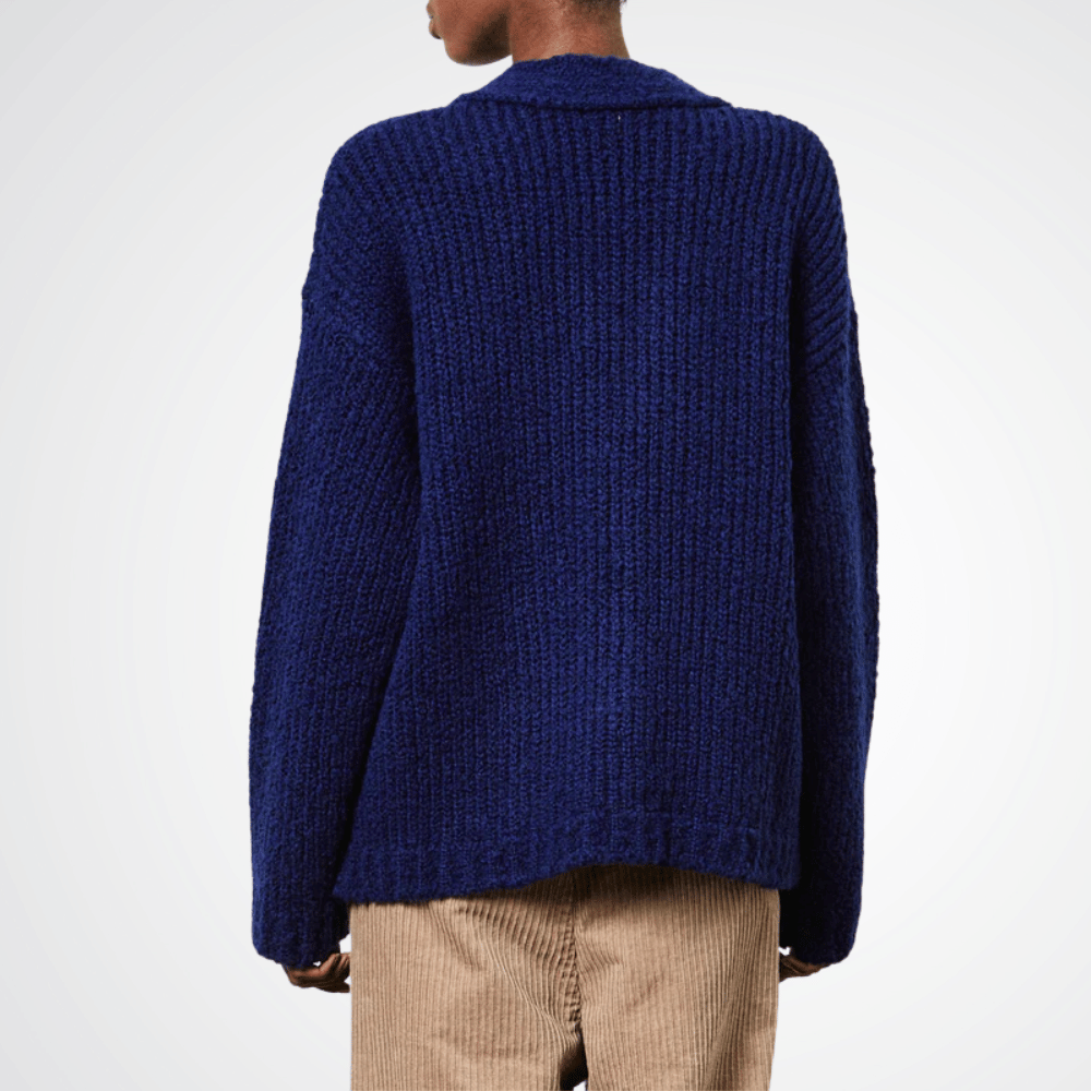 Massimo Alba Woman Maxicardigan Oversized Wool Cardigan in Navy Blue MASSIMO ALBA WOMENS Designer fashion shop online and in store High End fashion boutique Sydney Australia Riada Concept