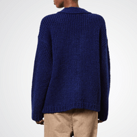 Massimo Alba Woman Maxicardigan Oversized Wool Cardigan in Navy Blue MASSIMO ALBA WOMENS Designer fashion shop online and in store High End fashion boutique Sydney Australia Riada Concept