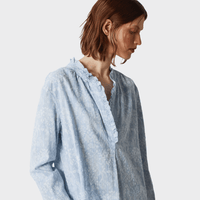 Massimo Alba PAMELA Broderie Anglaise Cotton Blouse in Sky shop at Riada Concept Woollahra Sydney
