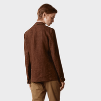 Massimo Alba STROMBOLI Heavy Linen Blazer in Wood – back view