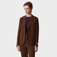 Massimo Alba STROMBOLI Heavy Linen Blazer in Wood – front view
