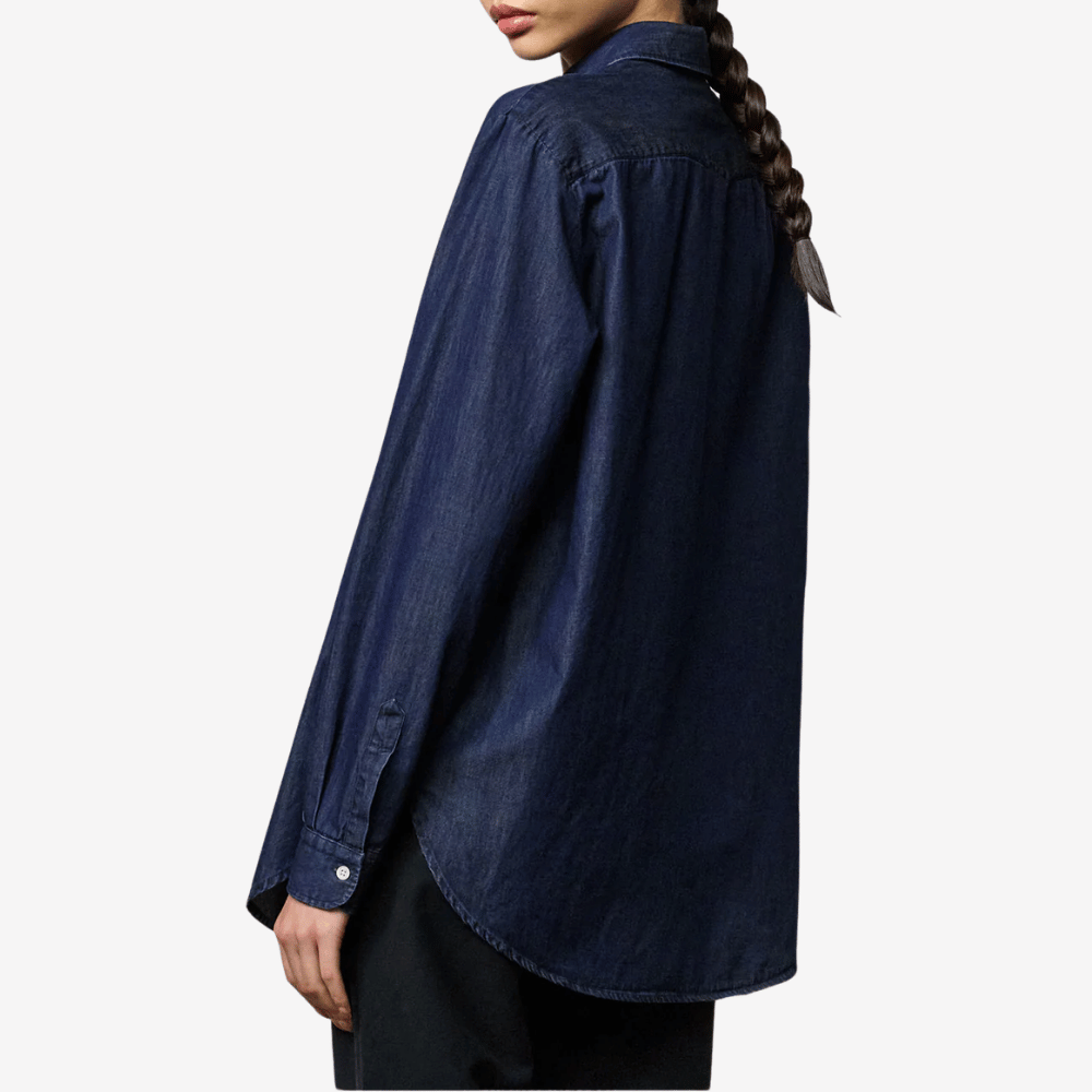 Massimo Alba Uma Cotton Denim Shirt in Blu - International designer fashion boutique Australia Riada Concept Woollahra