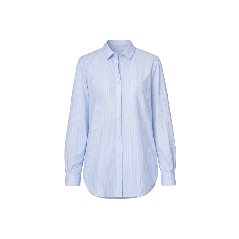 Uma Striped Cotton Poplin Shirt in Azzurro - International designer fashion boutique Australia Riada Concept Woollahra