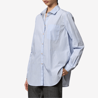 Uma Striped Cotton Poplin Shirt in Azzurro - International designer fashion boutique Australia Riada Concept Woollahra