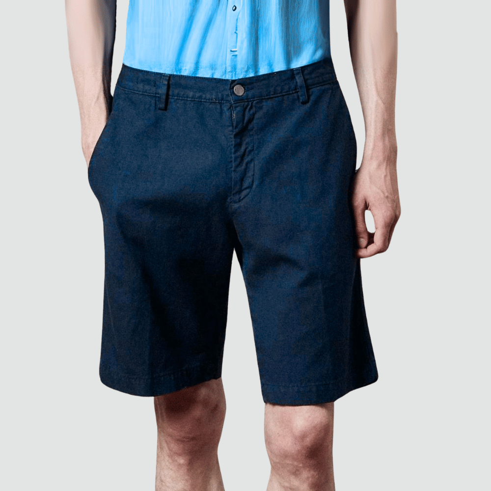Massimo Alba Menswear Vela Cotton-Linen Panama Bermuda Shorts in Blue MASSIMO ALBA ITALIAN MENSWEAR shop at Riada Concept Luxury International Designer Boutique in store and online Sydney