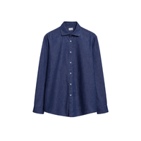 Massimo Alba Canary Cotton Denim Shirt in Blu – International designer menswear fashion boutique Australia Riada Concept Woollahra