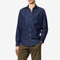 Massimo Alba Canary Cotton Denim Shirt in Blu – International designer menswear fashion boutique Australia Riada Concept Woollahra