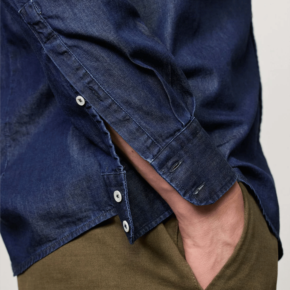 Massimo Alba Canary Cotton Denim Shirt in Blu – International designer menswear fashion boutique Australia Riada Concept Woollahra