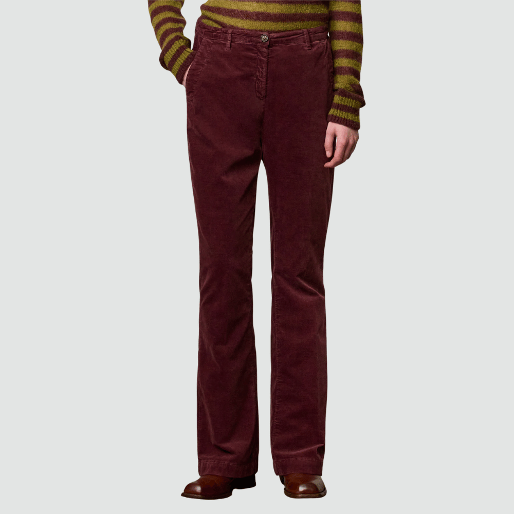 Massimo Alba Liza2 Cotton Velvet Trousers in Black Bean – International designer fashion boutique Australia Riada Concept Woollahra