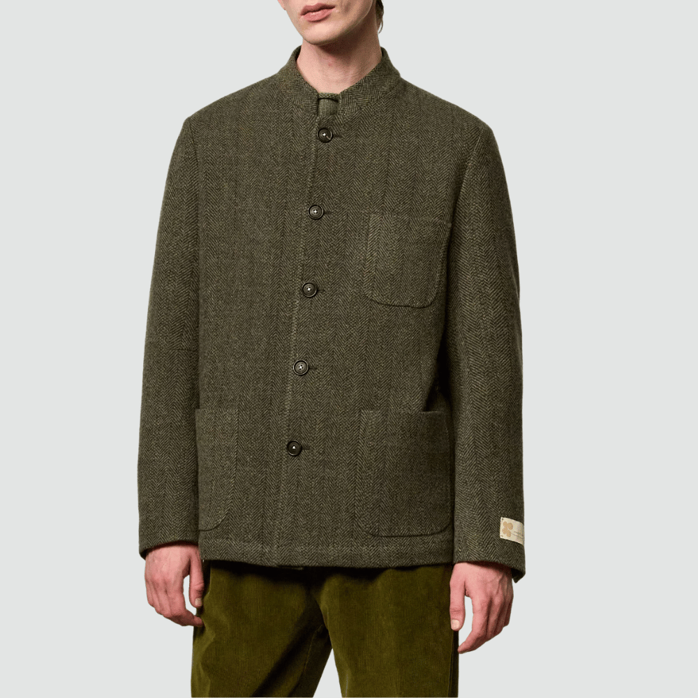 Massimo Alba Bali Virgin Wool Guru Collar Jacket in Oil MASSIMO ALBA ITALIAN MENSWEAR shop at Riada Concept Luxury International Designer Boutique in store and online Sydney