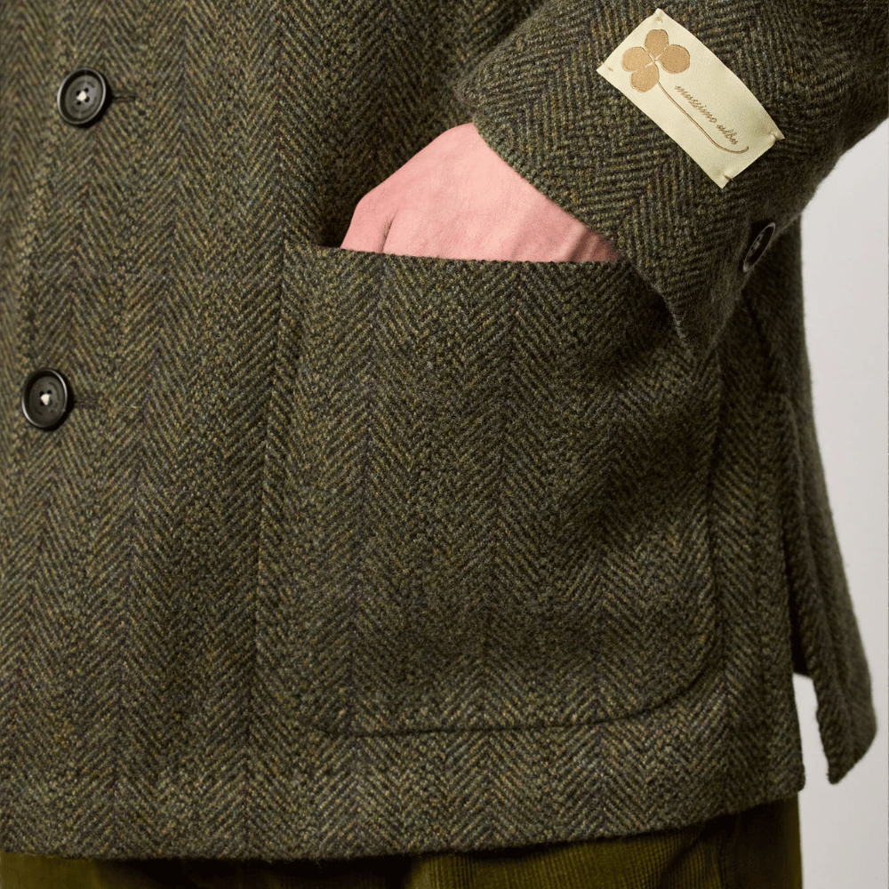 Massimo Alba Bali Virgin Wool Guru Collar Jacket in Oil MASSIMO ALBA ITALIAN MENSWEAR shop at Riada Concept Luxury International Designer Boutique in store and online Sydney