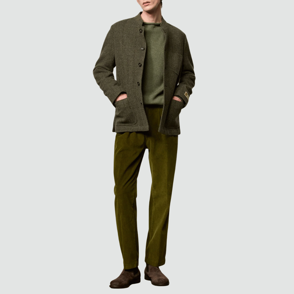 Massimo Alba Bali Virgin Wool Guru Collar Jacket in Oil MASSIMO ALBA ITALIAN MENSWEAR shop at Riada Concept Luxury International Designer Boutique in store and online Sydney