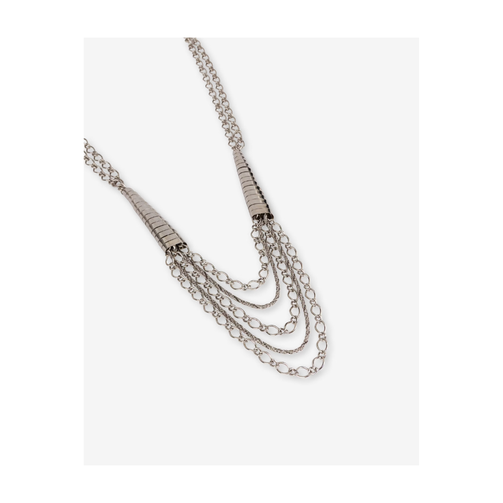 Maxi Multi-Chain Necklace in Nickel