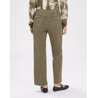 HIGH Everyday Couture Method Cropped Straight-Leg Pants in Khaki Stripe - International designer fashion boutique Australia Riada Concept Woollahra
