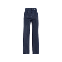 HIGH Everyday Couture Method Cropped Straight-Leg Pants in Navy Stripe - International designer fashion boutique Australia Riada Concept Woollahra