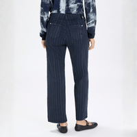 HIGH Everyday Couture Method Cropped Straight-Leg Pants in Navy Stripe - International designer fashion boutique Australia Riada Concept Woollahra