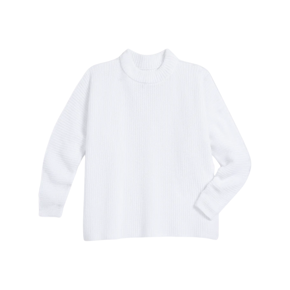 Montecito Classic Pullover Sweater in White