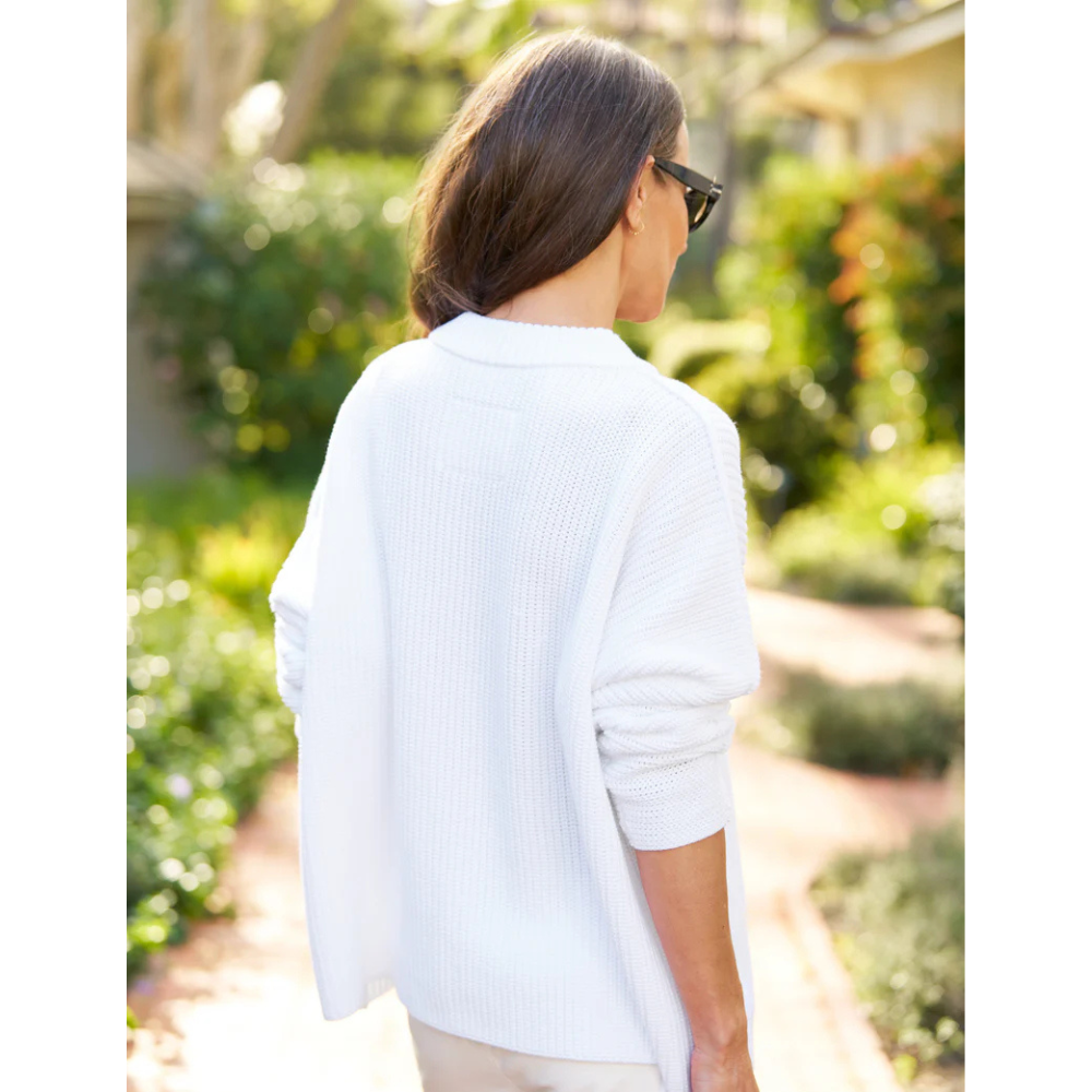 Montecito Classic Pullover Sweater in White