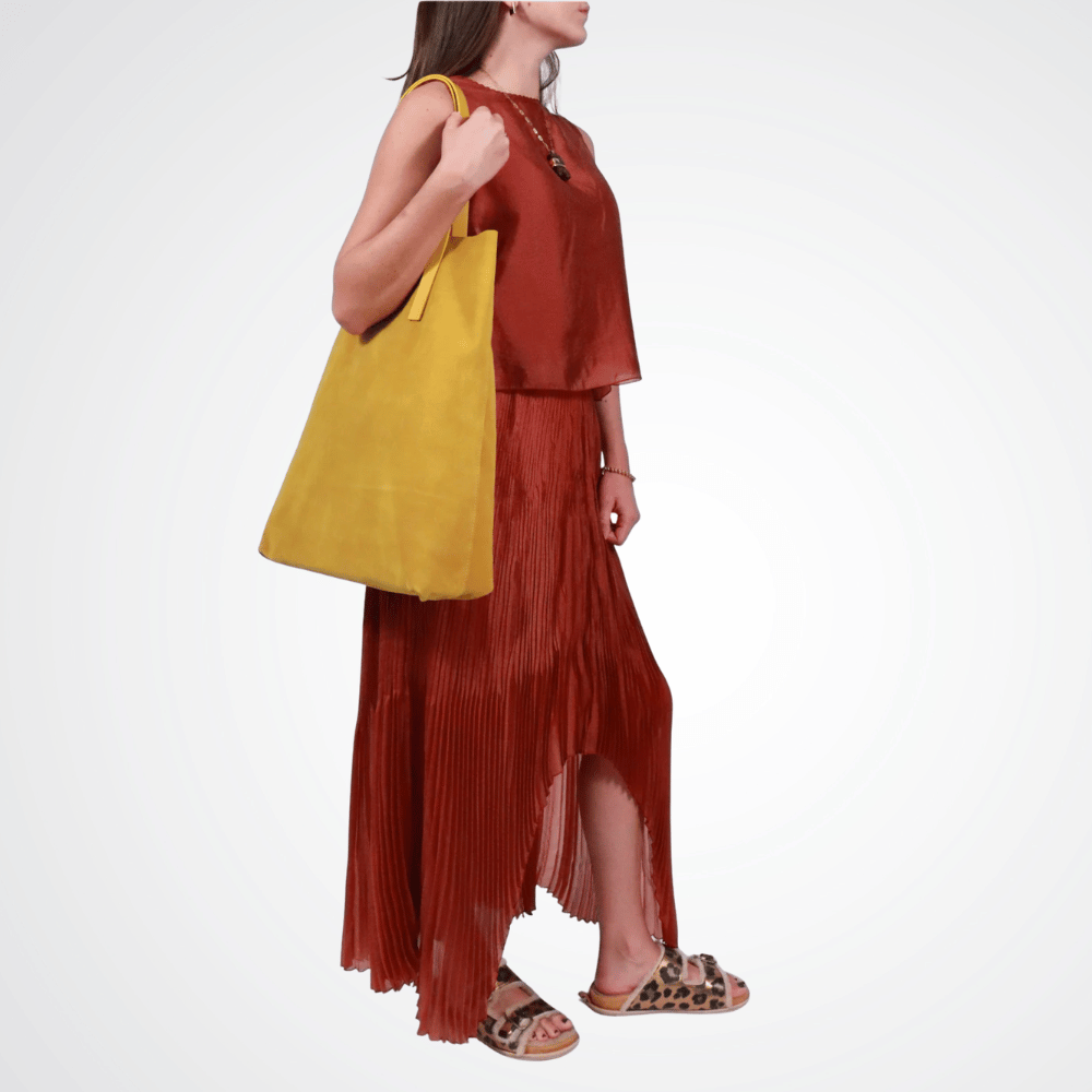 Forte Forte Large My Musa Suede Tote Shopper Bag in Ambra FORTE FORTE Designer fashion shop online and in store High End fashion boutique Sydney Australia Riada Concept